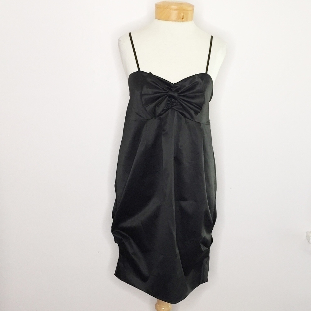 FOREVER 21|  black satin dress with bow